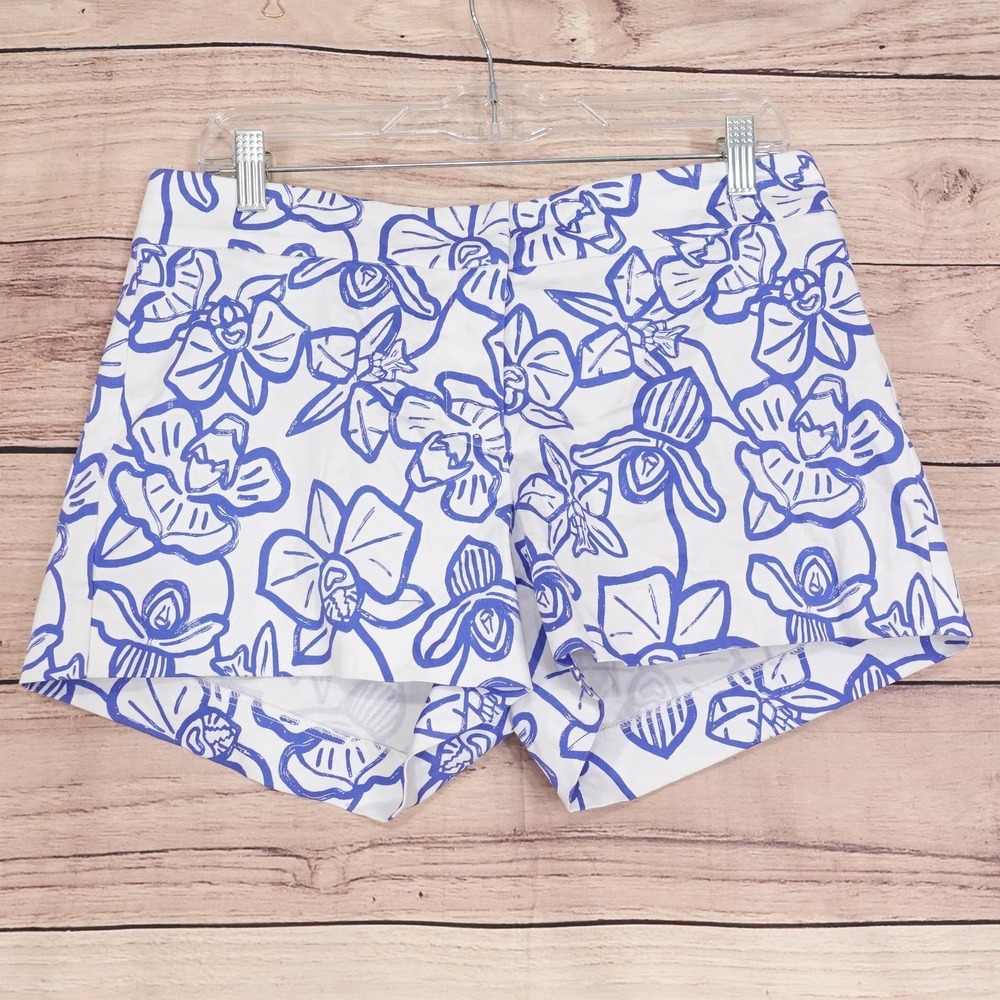 Persifor Chino Shorts Womens Size 6 White Floral 33 Waist 3 Inseam Stretch